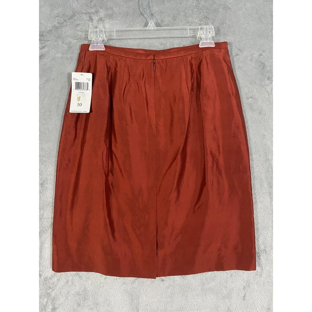 Dana Buchman Skirt Womens 10 Petite Paprika Silk Pencil Vent Lined Career‎ NWT